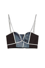 STRETCH METAL CHAIN SLEEVELESS TOPS