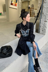 STRETCH METAL CHAIN SLEEVELESS TOPS