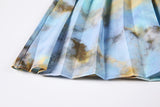 PRINTED PLEATED A-LINE SKIRT
