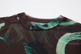 PRINTED STRETCH MESH TOP