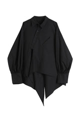 LOOSE SHORT ASYMMETRIC SHIRT