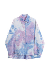 TWO-PIECE TIE -DYE SHIRT + SLEEVELESS TOP