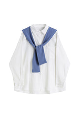 LOOSE SHIRT + SHAWL ( 2 PIECES / 4 COLORS )