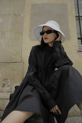 PLEATED SHIRT DRESS (FIVES COLORS)