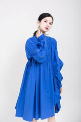 PLEATED SHIRT DRESS (FIVES COLORS)