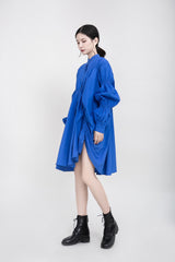 PLEATED SHIRT DRESS (FIVES COLORS)