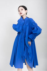 PLEATED SHIRT DRESS (FIVES COLORS)