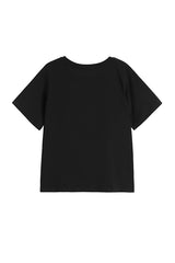 CONTRAST BOW SHORT SLEEVE T-SHIRT