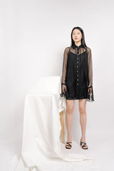 SILK SHIRT DRESS (2 PIECE SLEEVELESS DRESS+SHIRT DRESS)