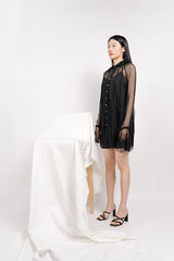 SILK SHIRT DRESS (2 PIECE SLEEVELESS DRESS+SHIRT DRESS)