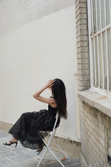 SLEEVELESS PLEATED DRESS