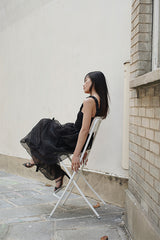 SLEEVELESS PLEATED DRESS