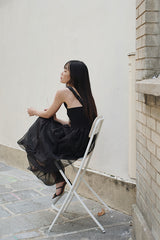 SLEEVELESS PLEATED DRESS