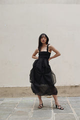 SLEEVELESS PLEATED DRESS