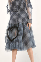CHECK MESH SHIRT / PLAID LOVE MESH SKIRT