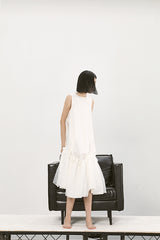 RUFFLE HEM SLEEVELESS DRESS