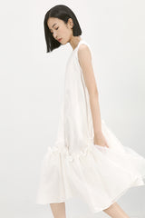 RUFFLE HEM SLEEVELESS DRESS