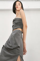 PATCHWORK SLING TUBE TOP / PATCHWORK SKIRT