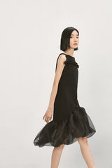 BEADED SLIM SEERSUCKER DRESS