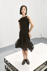 BEADED SLIM SEERSUCKER DRESS