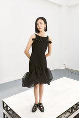 BEADED SLIM SEERSUCKER DRESS