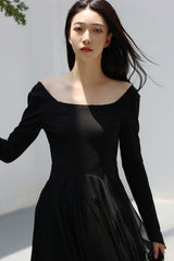 Irregular Mesh Long Sleeve Dress