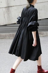 PLEATED SHIRT DRESS (FIVES COLORS)
