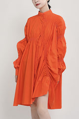 PLEATED SHIRT DRESS (FIVES COLORS)
