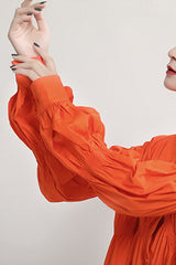 PLEATED SHIRT DRESS (FIVES COLORS)