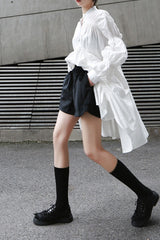 PLEATED SHIRT DRESS (FIVES COLORS)