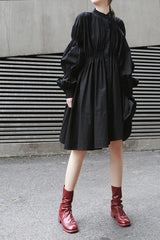 PLEATED SHIRT DRESS (FIVES COLORS)