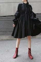 PLEATED SHIRT DRESS (FIVES COLORS)