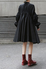 PLEATED SHIRT DRESS (FIVES COLORS)
