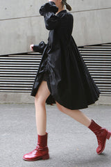 PLEATED SHIRT DRESS (FIVES COLORS)