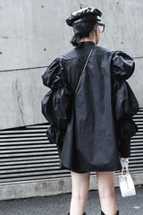 PALACE STYLE PUFF SLEEVE SHIRT+SUIT BELT(TWO COLORS)