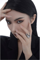 Sterling Silver Textured Wide Ring