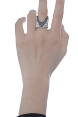 Sterling Silver Textured Wide Ring