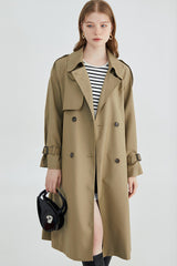 DOUBLE BREASTED A-LINE TRENCH COATS