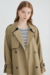DOUBLE BREASTED A-LINE TRENCH COATS