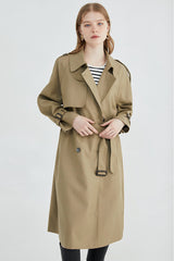 DOUBLE BREASTED A-LINE TRENCH COATS