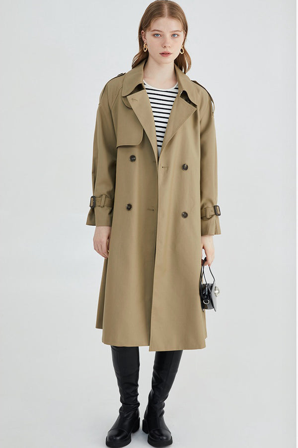 DOUBLE BREASTED A-LINE TRENCH COATS