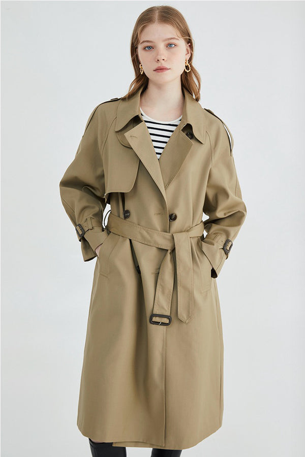 DOUBLE BREASTED A-LINE TRENCH COATS