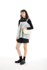 WHITE PEARL CRYSTAL BEADED UNDERARM BAG