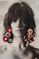 LONG FLORAL CRYSTAL EARRINGS