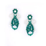 GREEN BOW-KNOT CRYSTAL EARRINGS