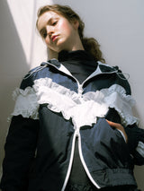 RUFFLED HOODED SPORTS JACKET WITH FAIRY STYLE
