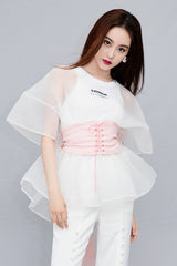 WHITE GRENADINE DRESS