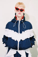 RUFFLED HOODED SPORTS JACKET WITH FAIRY STYLE