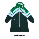 BLUE AND GREEN TRENCH COAT