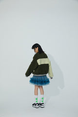 LAMP WOOL JOINTED COAT WITH DECORATIVE POCKETS